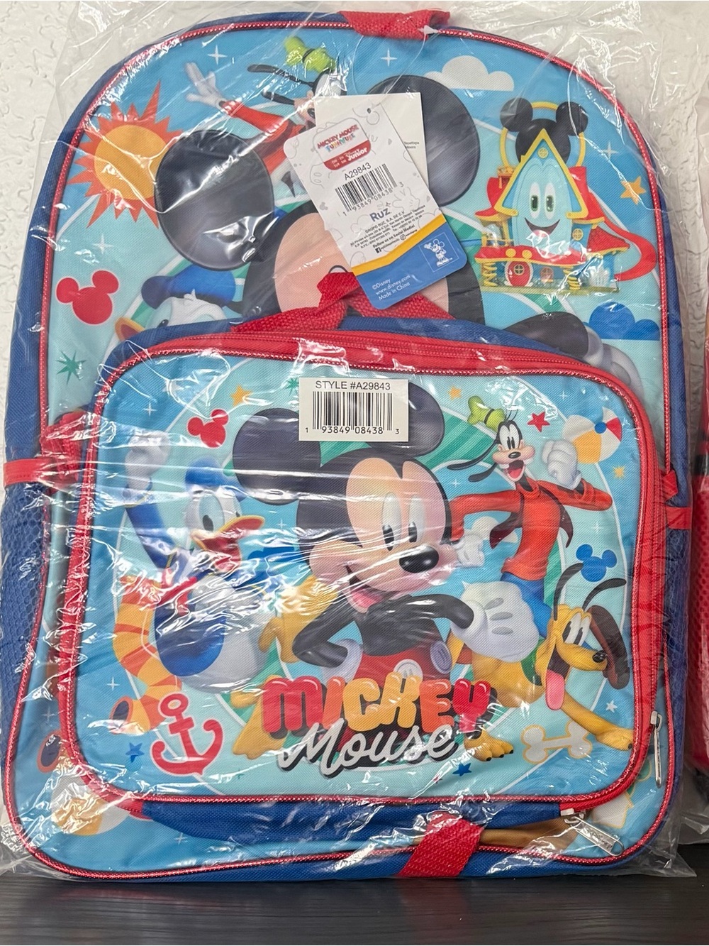 Disney Mickey Mouse Kids Backpack - Blue & Red